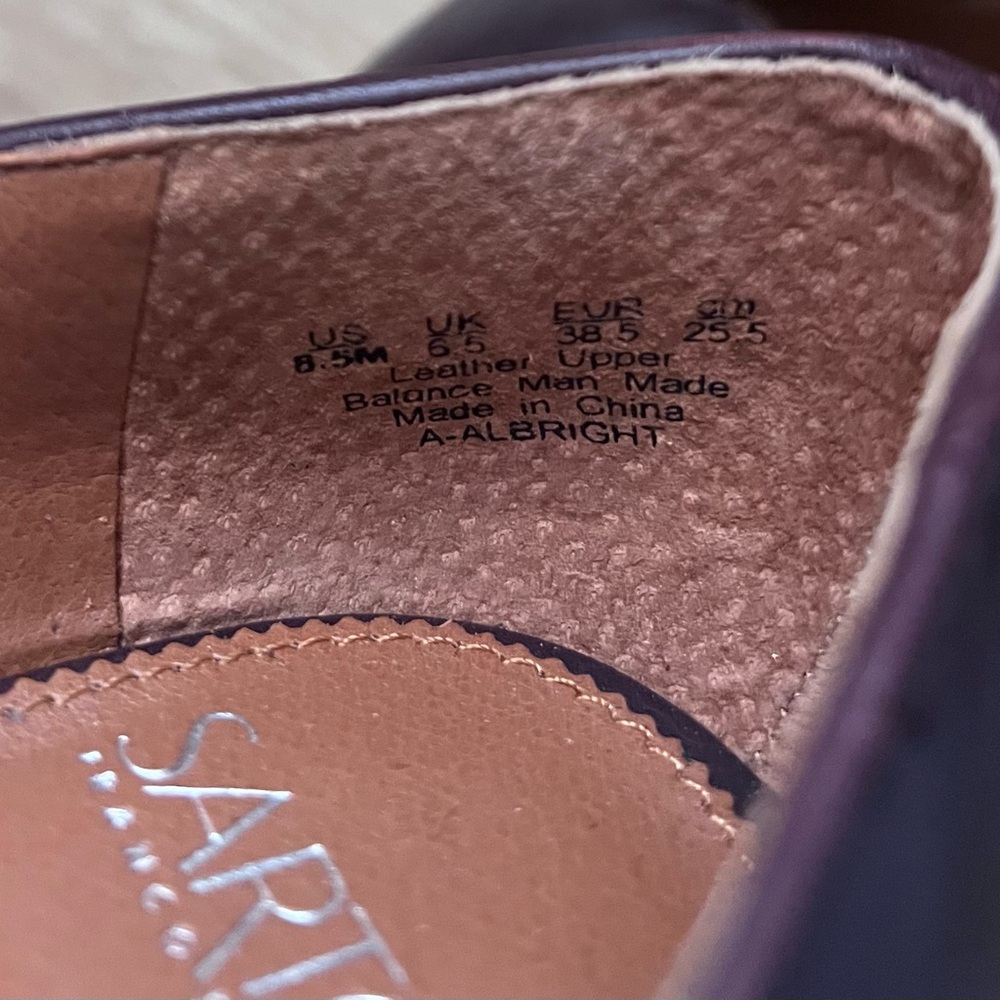 Burgundy Leather Block Heels - Picture 8 of 8